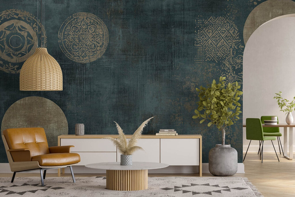 Mysterious patterns on textured background