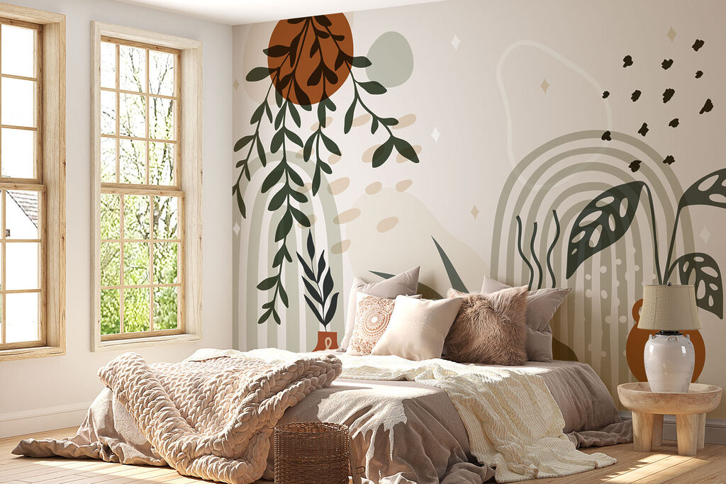 Graphic of a plant and potted plants Graphic of a plant and potted plants