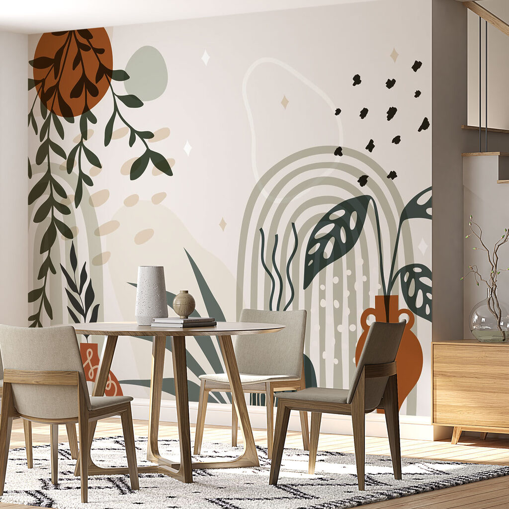 Graphic of a plant and potted plants Graphic of a plant and potted plants