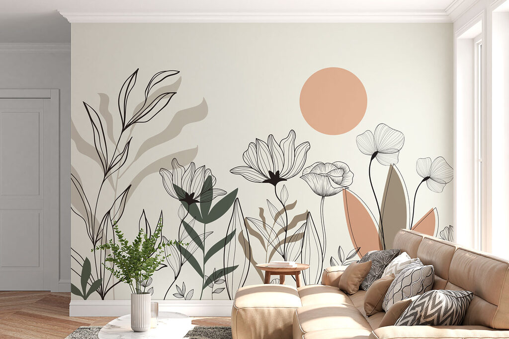 Drawing of flowers and leaves Drawing of flowers and leaves