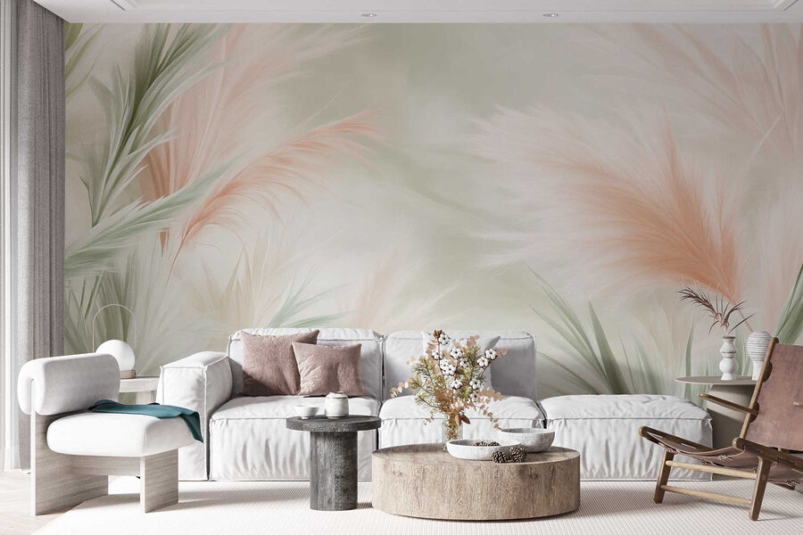 Folhagem em tons pastel suaves