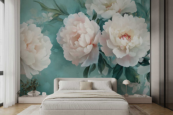 Papel de parede Grupo de flores brancas (REF: w02763) Papel de parede Papel de parede Grupo de flores brancas (REF: w02763)