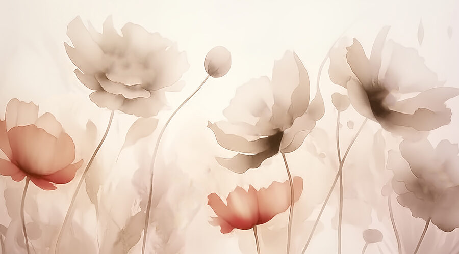 Flores delicadas em tons suaves