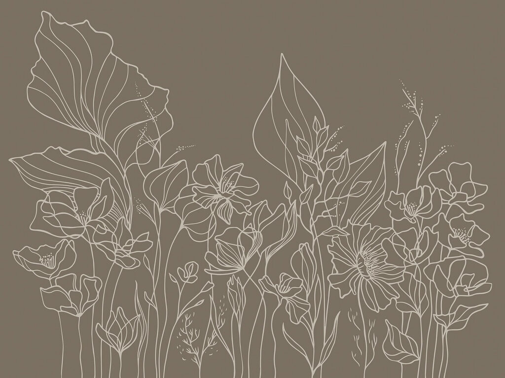 Desenho de linhas de flores Desenho de linhas de flores