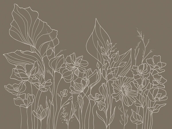 Desenho de linhas de flores Desenho de linhas de flores