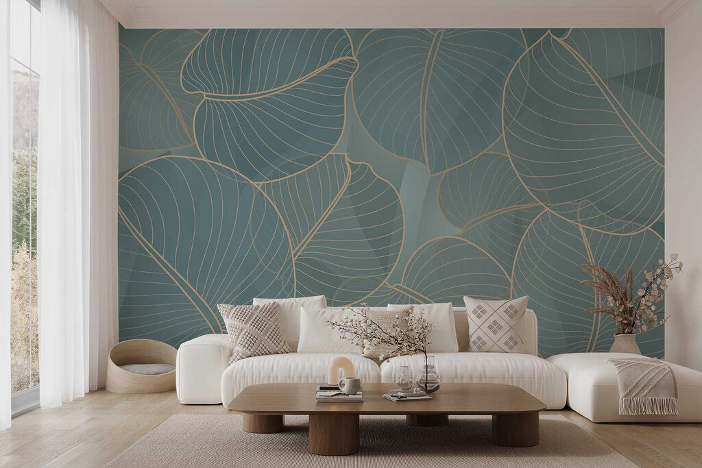 Natural leaf patterns in soft hues