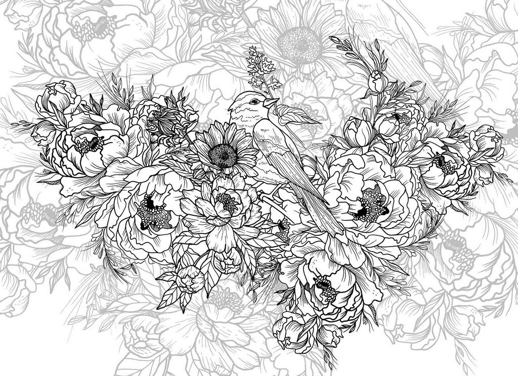 Pássaro sobre uma flor Pássaro sobre uma flor