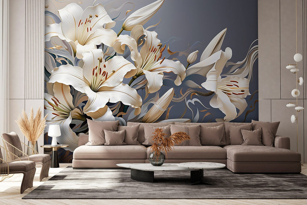 Delicate lilies in soft hues