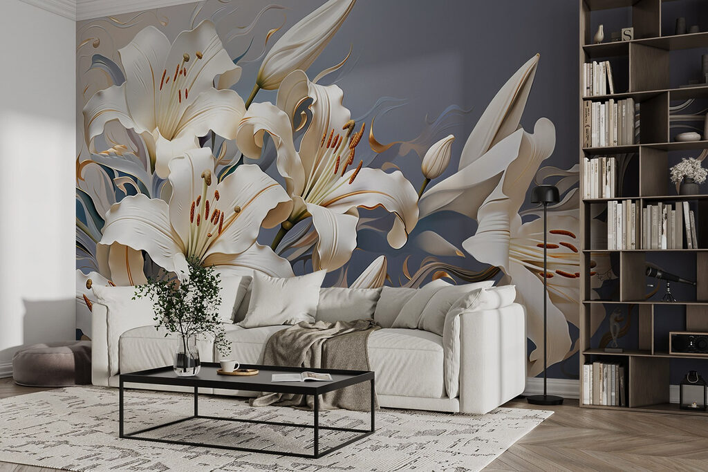 Delicate lilies in soft hues