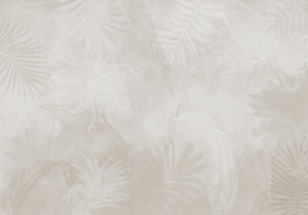 Padrão floral branco sobre um fundo cinzento Padrão floral branco sobre um fundo cinzento