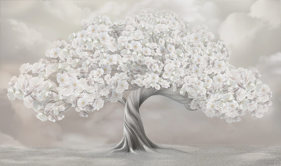 Árvore com flores brancas