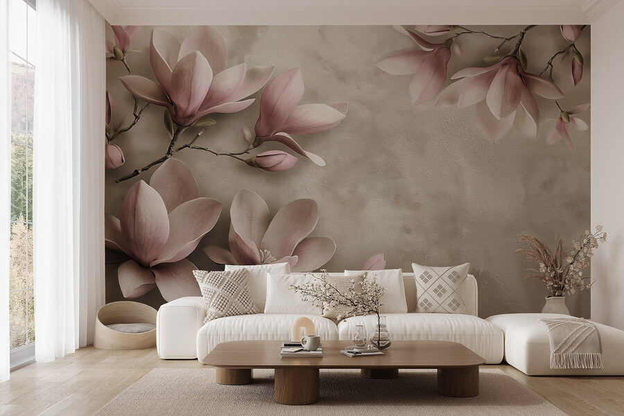 Flores delicadas em tons pastel suaves