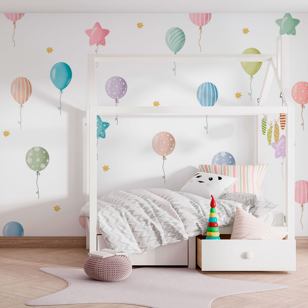 Pattern of balloons and stars