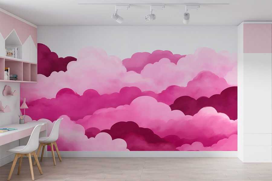Nuvens cor-de-rosa no céu Nuvens cor-de-rosa no céu