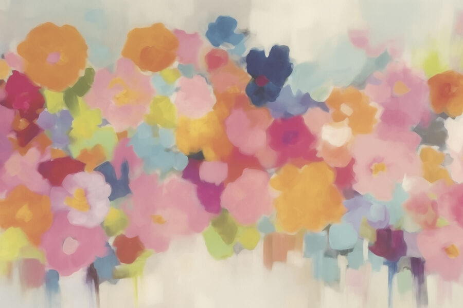Grupo de flores coloridas