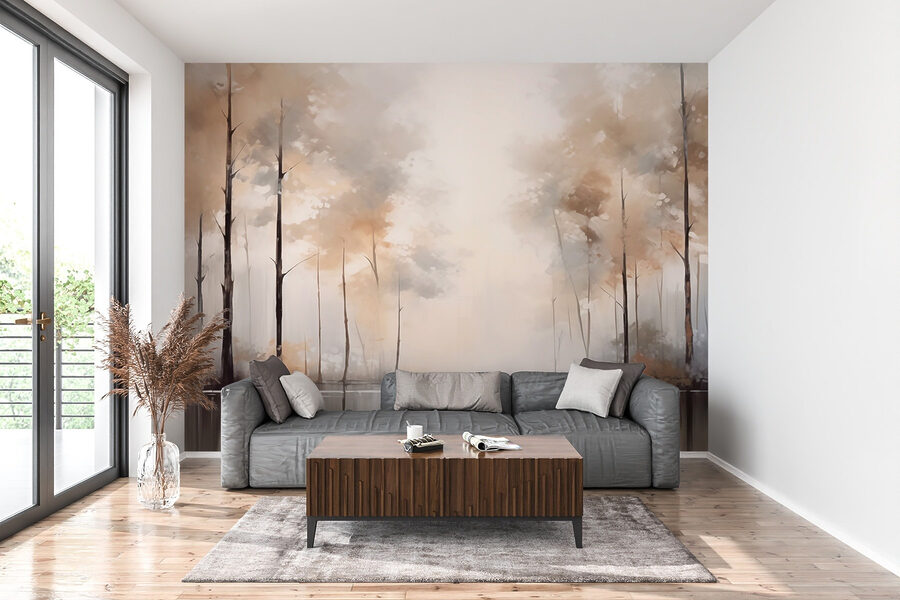 Papel de parede Pintura de árvores e água - Image 3