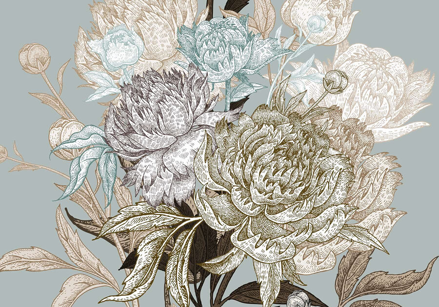 Flores delicadas em cores suaves