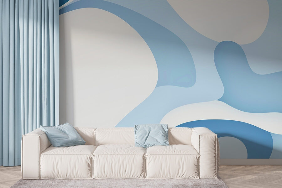Fundo azul e branco