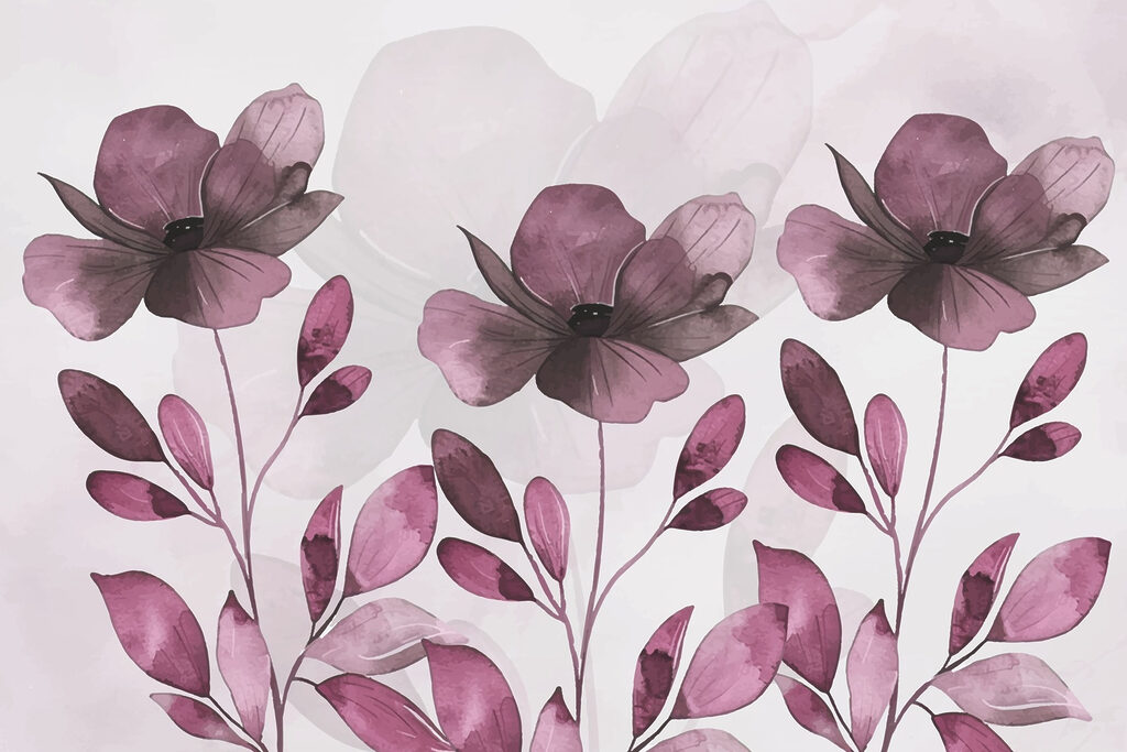 Flores e folhas roxas Flores e folhas roxas