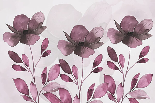 Flores e folhas roxas Flores e folhas roxas
