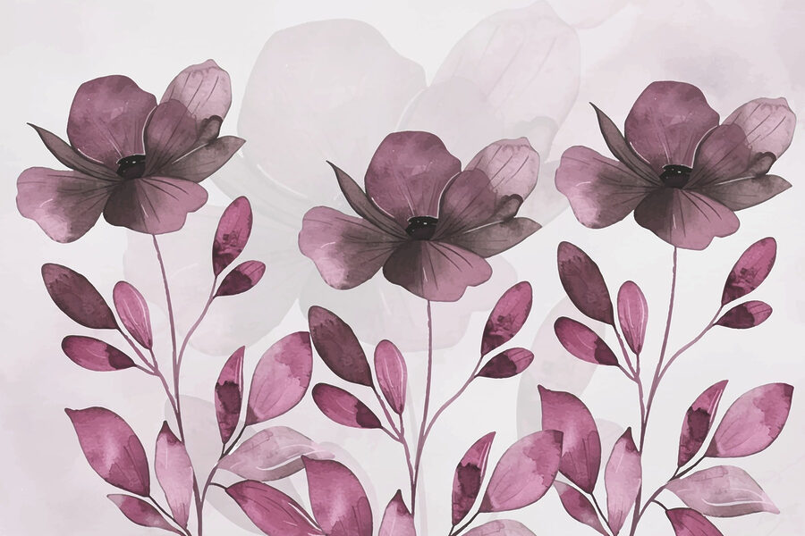 Flores e folhas roxas Flores e folhas roxas