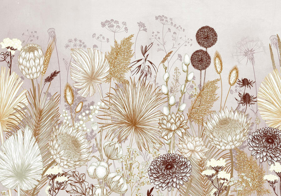 Padrões florais delicados em tons suaves