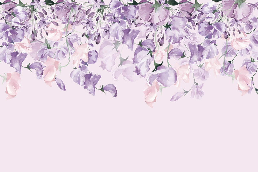 Flores delicadas em cascata para baixo