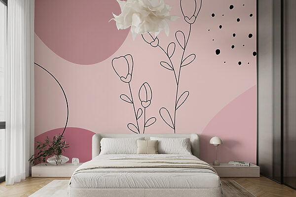Desenho de flores e círculos Desenho de flores e círculos