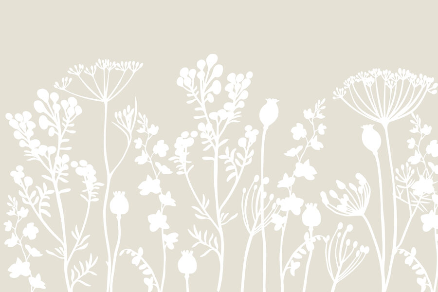 Papel de parede Silhuetas de flores brancas - Image 3