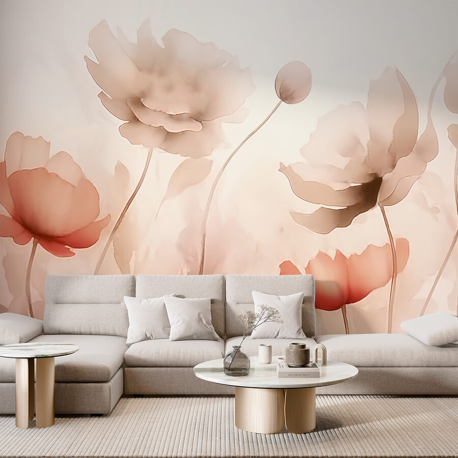 Flores delicadas em tons suaves