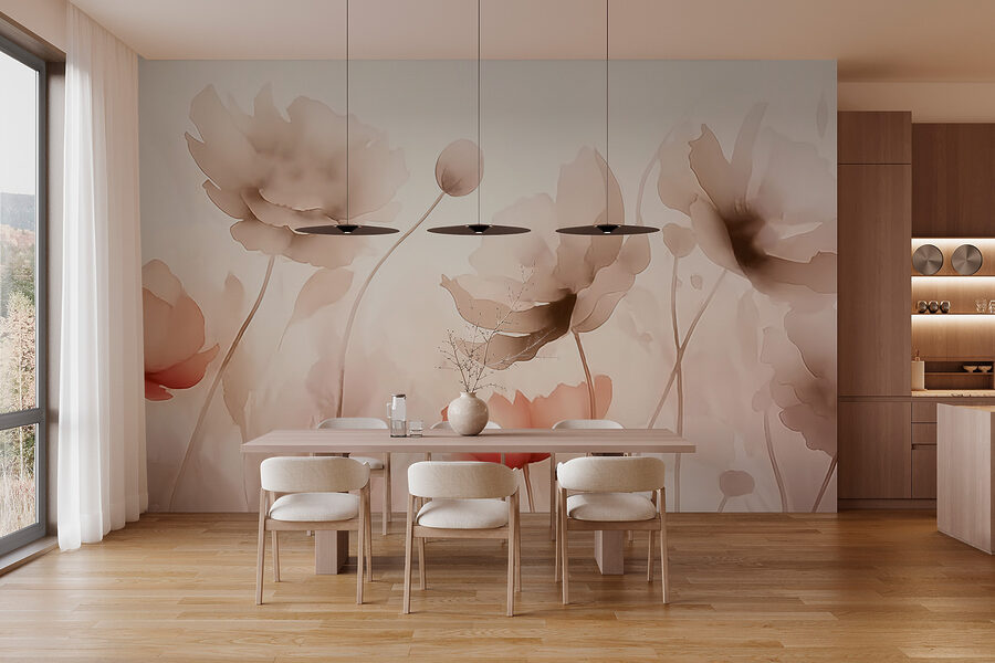Flores delicadas em tons suaves