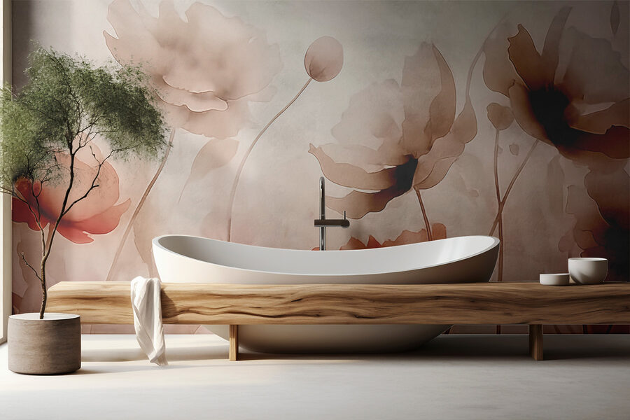 Flores delicadas em tons suaves