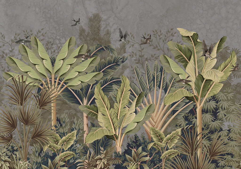 Papel de parede com uma floresta tropical Papel de parede com uma floresta tropical