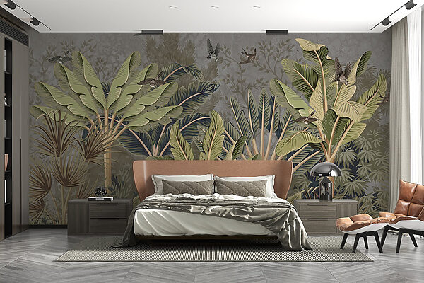 Papel de parede com uma floresta tropical Papel de parede com uma floresta tropical