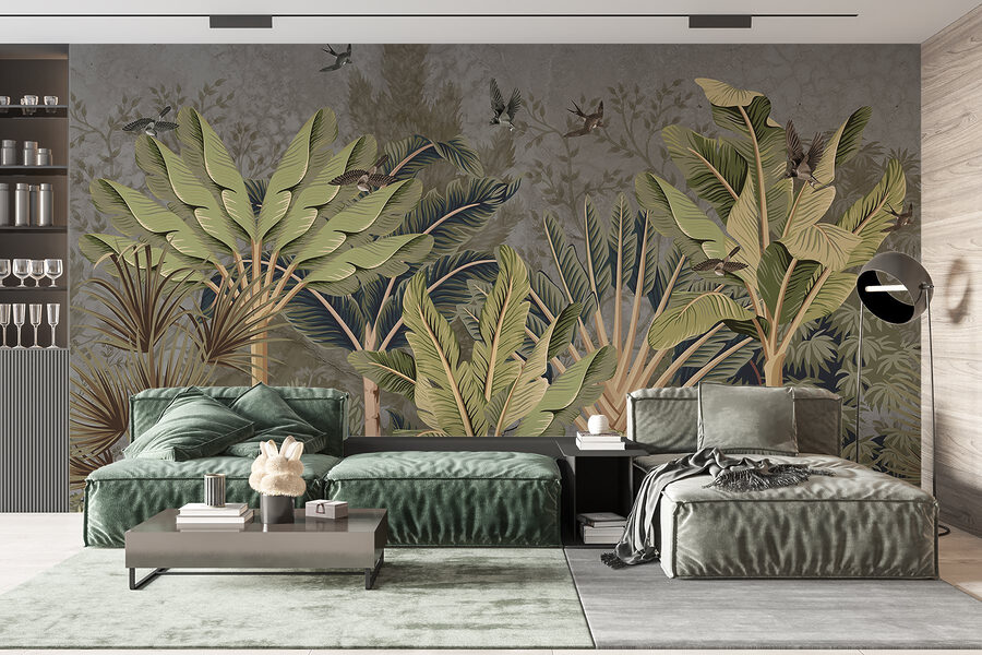 Papel de parede com uma floresta tropical