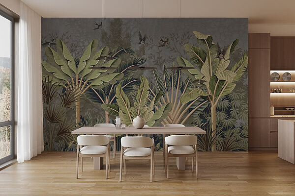 Papel de parede com uma floresta tropical Papel de parede com uma floresta tropical