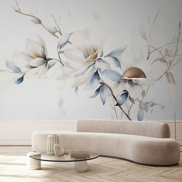 Pintura de flores sobre um fundo branco Pintura de flores sobre um fundo branco