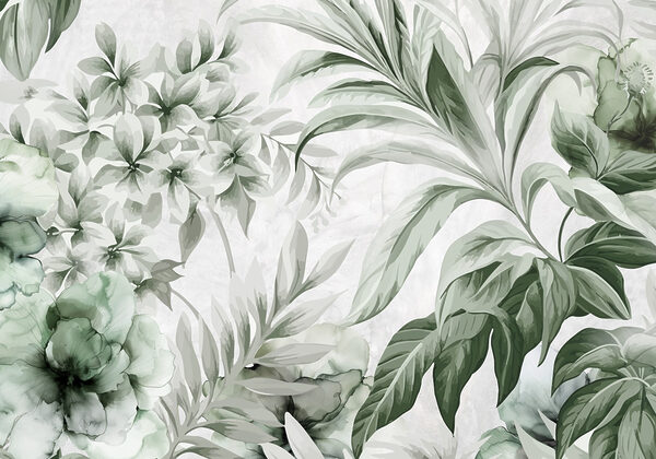 Padrões botânicos frescos em tons de verde Padrões botânicos frescos em tons de verde