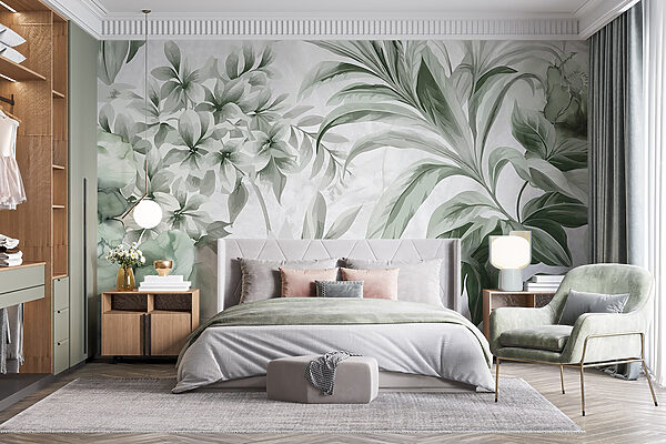 Padrões botânicos frescos em tons de verde Padrões botânicos frescos em tons de verde