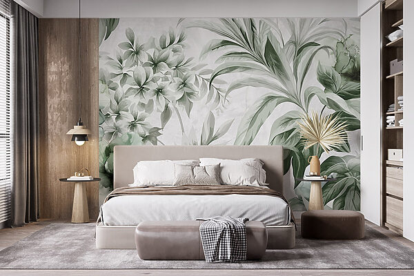 Padrões botânicos frescos em tons de verde Padrões botânicos frescos em tons de verde