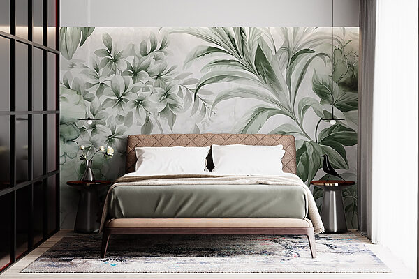 Padrões botânicos frescos em tons de verde Padrões botânicos frescos em tons de verde