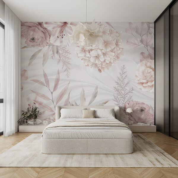 Flores em tons pastel suaves num cenário suave Flores em tons pastel suaves num cenário suave