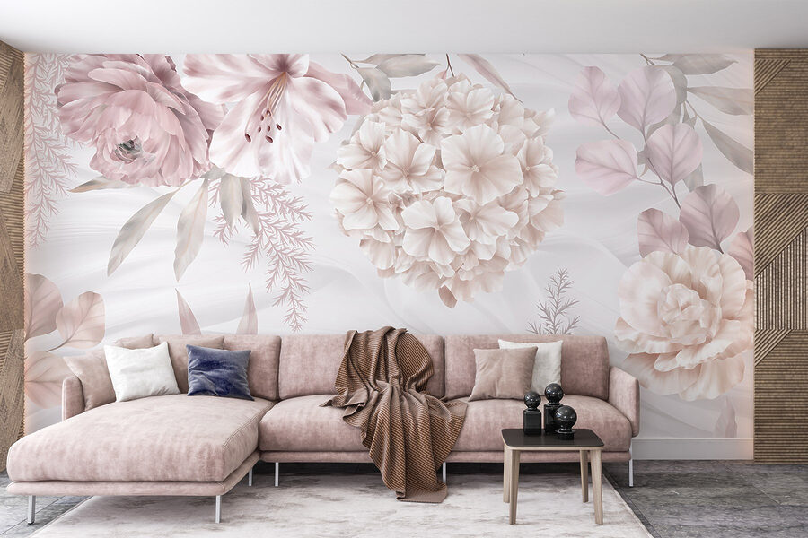 Papel de parede Flores em tons pastel suaves num cenário suave - Image 4