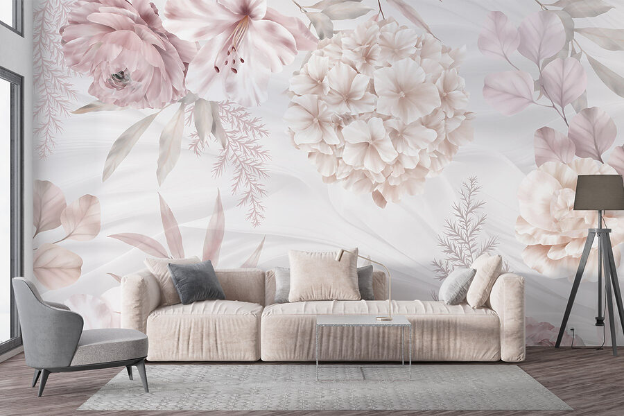 Papel de parede Flores em tons pastel suaves num cenário suave - Image 5