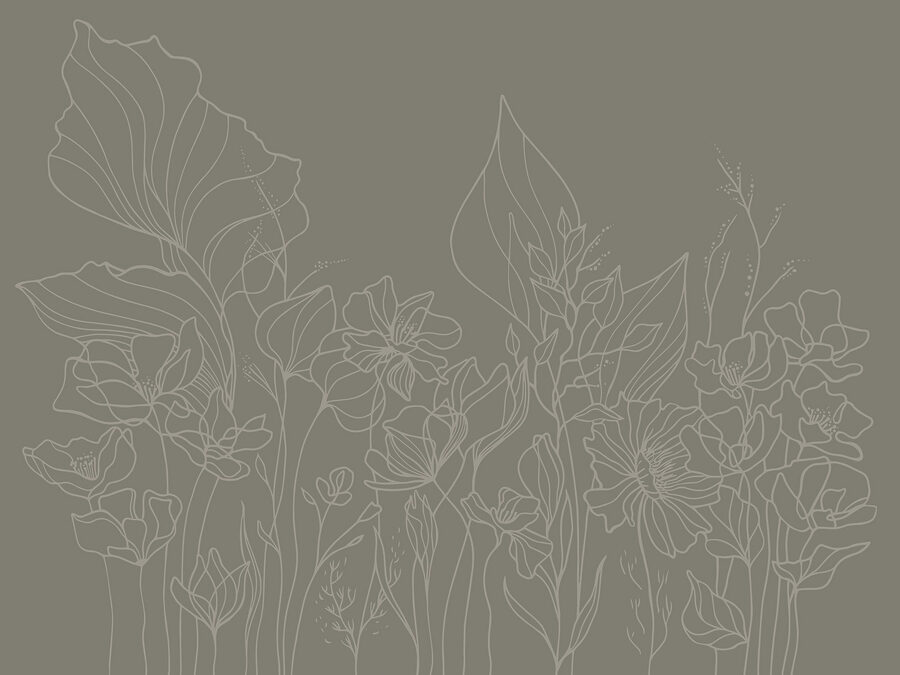 Papel de parede Desenho de linhas de flores - Image 3