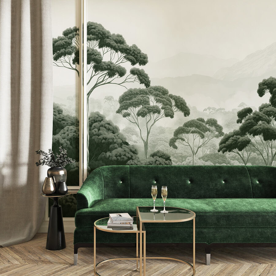 Papel de parede Floresta com árvores e montanhas ao fundo - Image 2