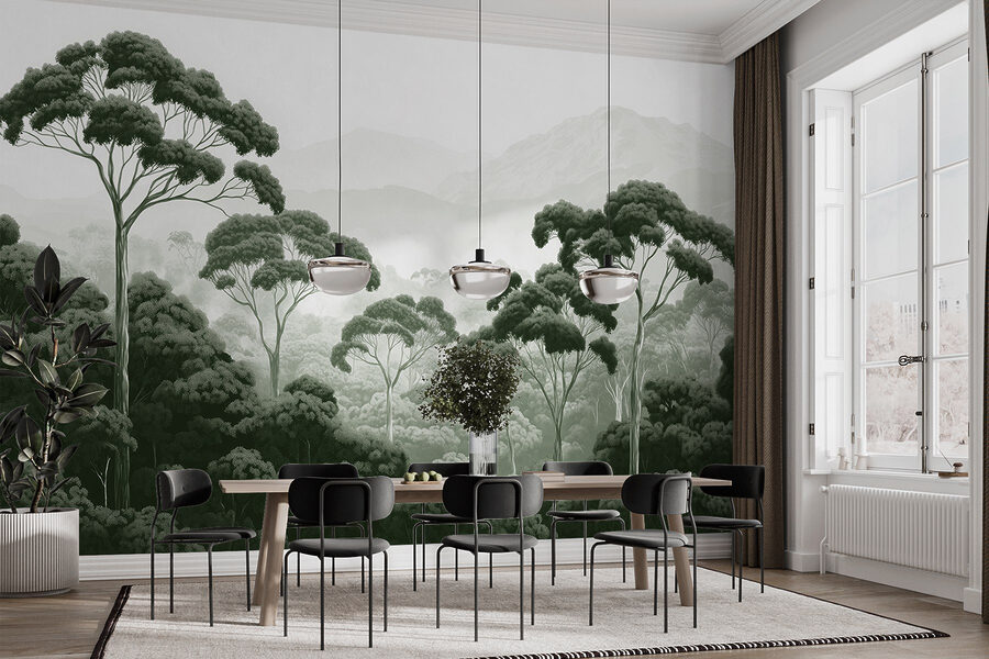 Papel de parede Floresta com árvores e montanhas ao fundo - Image 5