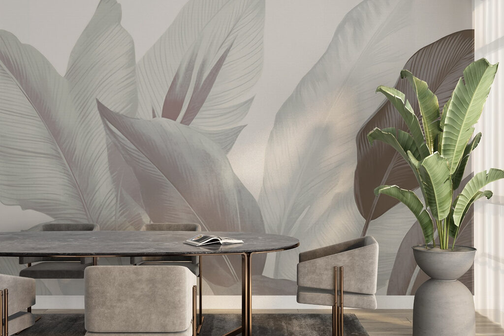 Soft foliage in muted tones