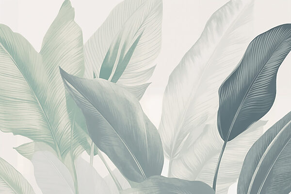 Folhas exuberantes em tons verdes suaves Folhas exuberantes em tons verdes suaves
