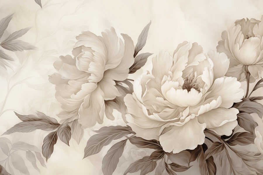 Papel de parede Flores delicadas em tons suaves - Image 3